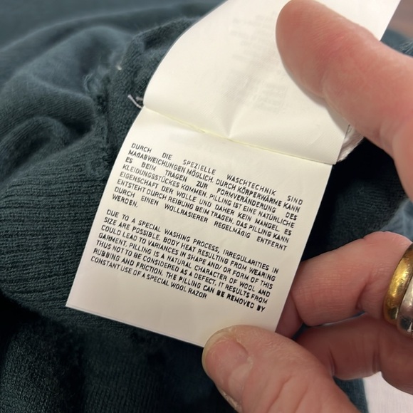 Rundholz Teal Oversized Drop Sleeve Hi/Low Distressed Hemline Sweater M - Picture 12 of 14